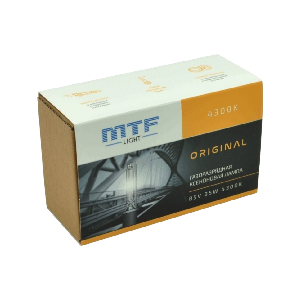 Ксеноновая лампа MTF Light / НB4 / P22d / 4300K / 3200Лм / 35Вт / теплый белый