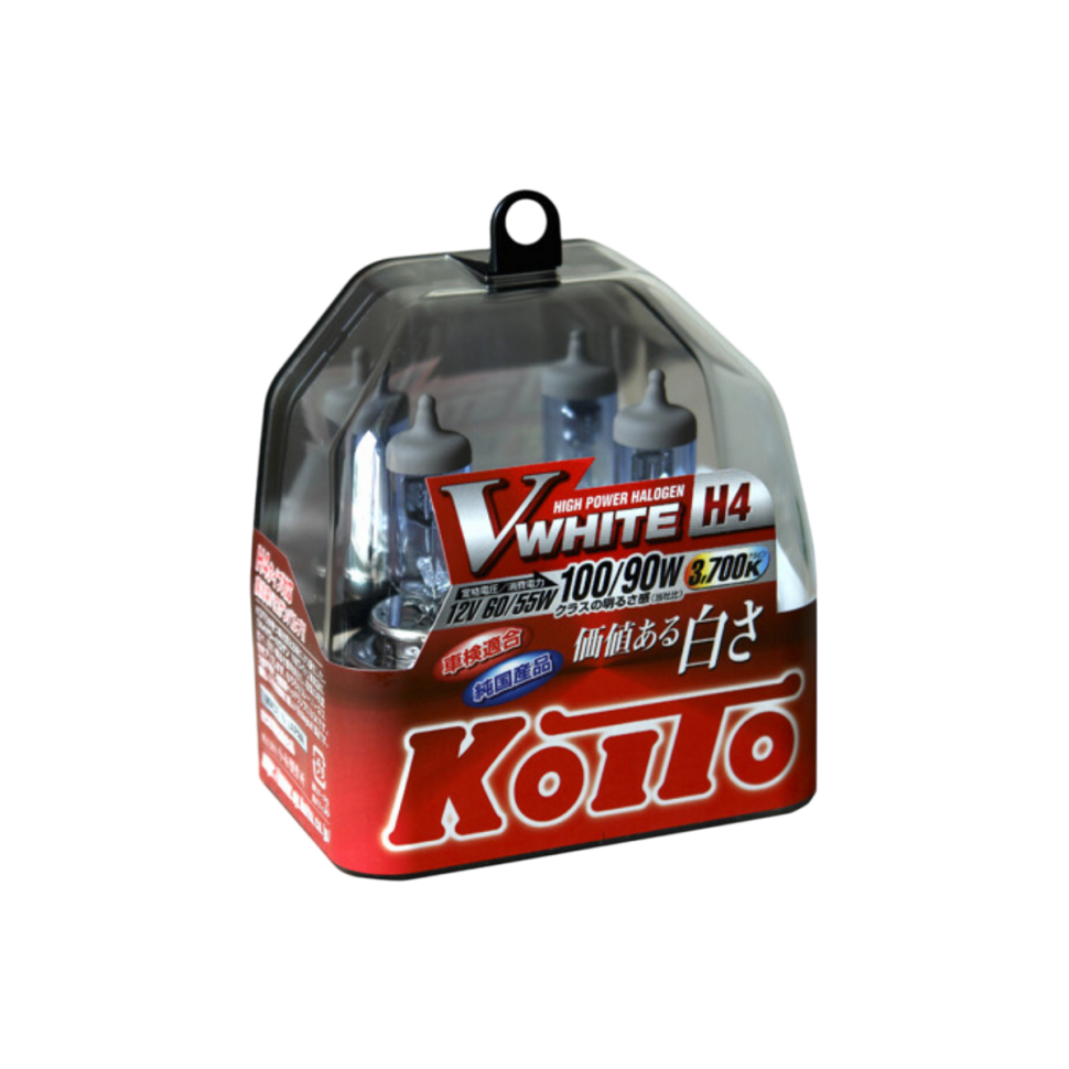 Галогенная лампа Koito Whitebeam Vwhite / H4 / P43t / 3700K / 1600Лм / 55-60Вт/90-100Вт / теплый белый