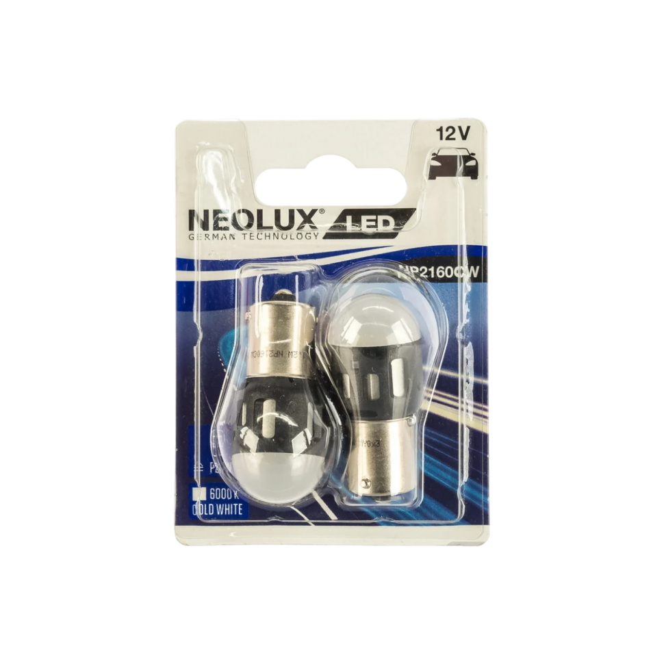 Светодиодная лампа Neolux NP2160CW-02B / P21W / BA15s / 6000K / 85Лм / 1,2Вт / холодный белый