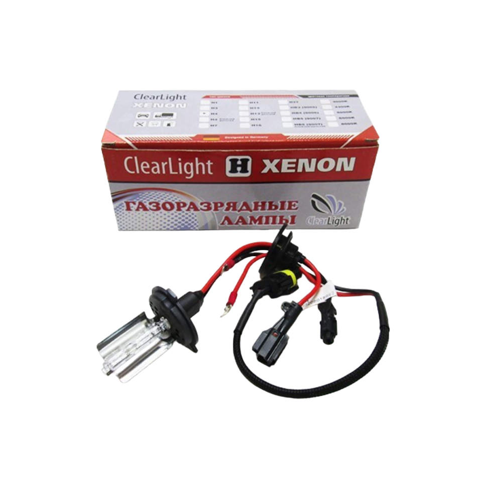 Ксеноновая лампа Clearlight / Н4 / P43t / 5000K / 2600Лм / 35Вт / холодный белый